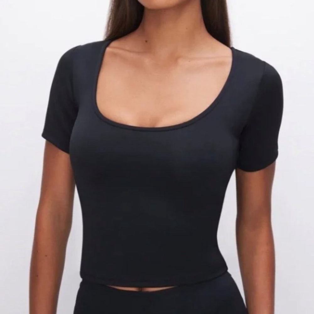 Good‎ American Scuba Cropped Scoop Tee